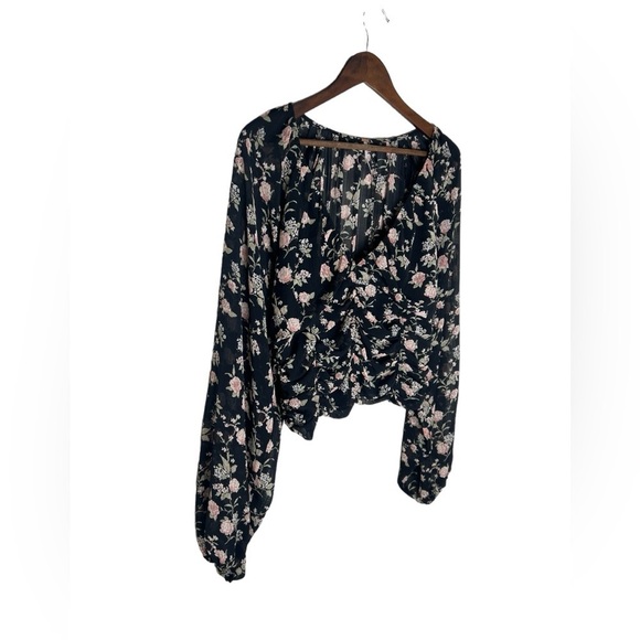 Free People Women’s Final Rose Boho Floral Long Sleeve Blouse - Picture 5 of 16